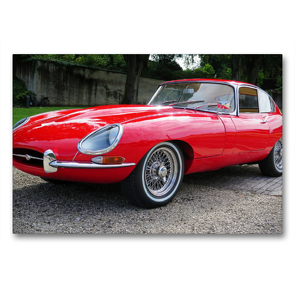 Premium Textil-Leinwand 90 x 60 cm Quer-Format Jaguar E-Type Series 1 in Horgen bei Zürich. | Wandbild, HD-Bild auf Keilrahmen, Fertigbild auf hochwertigem Vlies, Leinwanddruck von Arie Wubben