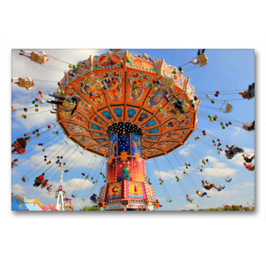 Premium Textil-Leinwand 90 x 60 cm Quer-Format Kettenkarussell auf dem Oktoberfest | Wandbild, HD-Bild auf Keilrahmen, Fertigbild auf hochwertigem Vlies, Leinwanddruck von Steffani Lehmann (Hrsg.)