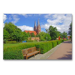 Premium Textil-Leinwand 90 x 60 cm Quer-Format Klosterkirche in Neuruppin | Wandbild, HD-Bild auf Keilrahmen, Fertigbild auf hochwertigem Vlies, Leinwanddruck von Beate Bussenius