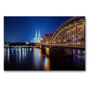 Premium Textil-Leinwand 90 x 60 cm Quer-Format Kölner Dom | Wandbild, HD-Bild auf Keilrahmen, Fertigbild auf hochwertigem Vlies, Leinwanddruck von Alexander Gründel