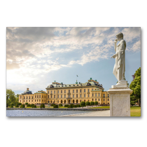 Premium Textil-Leinwand 90 x 60 cm Quer-Format Königsschloss Drottningholm bei Stockholm | Wandbild, HD-Bild auf Keilrahmen, Fertigbild auf hochwertigem Vlies, Leinwanddruck von Christian Müringer