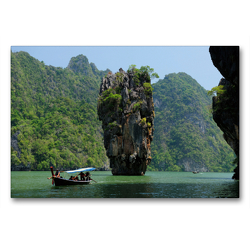 Premium Textil-Leinwand 90 x 60 cm Quer-Format Koh Tapu, James Bond Island, Phang Nga Bay Marine National Park | Wandbild, HD-Bild auf Keilrahmen, Fertigbild auf hochwertigem Vlies, Leinwanddruck von Christian Heeb