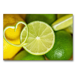 Premium Textil-Leinwand 90 x 60 cm Quer-Format Lemons | Wandbild, HD-Bild auf Keilrahmen, Fertigbild auf hochwertigem Vlies, Leinwanddruck von Linda Geisdorf