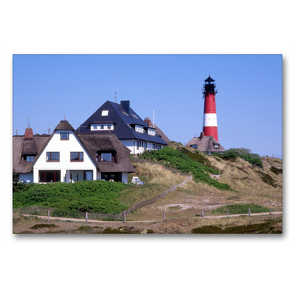 Premium Textil-Leinwand 90 x 60 cm Quer-Format Leuchtturm auf der Insel Sylt | Wandbild, HD-Bild auf Keilrahmen, Fertigbild auf hochwertigem Vlies, Leinwanddruck von Lothar Reupert