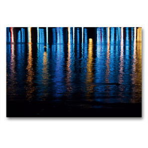 Premium Textil-Leinwand 90 x 60 cm Quer-Format Lichter im Hafen | Wandbild, HD-Bild auf Keilrahmen, Fertigbild auf hochwertigem Vlies, Leinwanddruck von Norbert J. Sülzner / NJS-Photographie