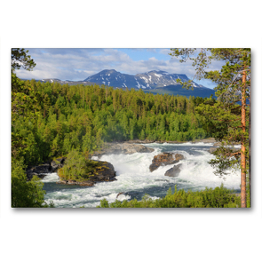 Premium Textil-Leinwand 90 x 60 cm Quer-Format Malselvfossen | Wandbild, HD-Bild auf Keilrahmen, Fertigbild auf hochwertigem Vlies, Leinwanddruck von Gisela Scheffbuch