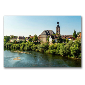 Premium Textil-Leinwand 90 x 60 cm Quer-Format Mannheimer Kirchen – St. Aegidius (Seckenheim) | Wandbild, HD-Bild auf Keilrahmen, Fertigbild auf hochwertigem Vlies, Leinwanddruck von Thomas Seethaler