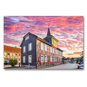 Premium Textil-Leinwand 90 x 60 cm Quer-Format Marktplatz und Touristeninformation | Wandbild, HD-Bild auf Keilrahmen, Fertigbild auf hochwertigem Vlies, Leinwanddruck von Dirk Meutzner