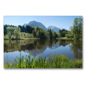 Premium Textil-Leinwand 90 x 60 cm Quer-Format Moorsee Oberstdorf | Wandbild, HD-Bild auf Keilrahmen, Fertigbild auf hochwertigem Vlies, Leinwanddruck von SusaZoom