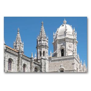 Premium Textil-Leinwand 90 x 60 cm Quer-Format Mosteiro dos Jerónimos, Kloster in Belem in Lissabon, Portugal | Wandbild, HD-Bild auf Keilrahmen, Fertigbild auf hochwertigem Vlies, Leinwanddruck von Marion Meyer © Stimmungsbilder1