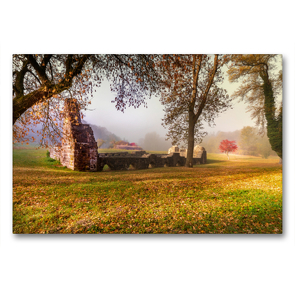 Premium Textil-Leinwand 90 x 60 cm Quer-Format Mühlenruine am Kloster Chorin bei Eberswalde im Landkreis Barnim | Wandbild, HD-Bild auf Keilrahmen, Fertigbild auf hochwertigem Vlies, Leinwanddruck von studio-fifty-five