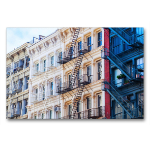 Premium Textil-Leinwand 90 x 60 cm Quer-Format Fassaden in Soho, New York City | Wandbild, HD-Bild auf Keilrahmen, Fertigbild auf hochwertigem Vlies, Leinwanddruck von Christian Müller