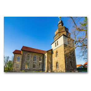 Premium Textil-Leinwand 90 x 60 cm Quer-Format Nicolaikirche | Wandbild, HD-Bild auf Keilrahmen, Fertigbild auf hochwertigem Vlies, Leinwanddruck von Dirk Meutzner