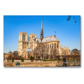 Premium Textil-Leinwand 90 x 60 cm Quer-Format Notre-Dame de Paris | Wandbild, HD-Bild auf Keilrahmen, Fertigbild auf hochwertigem Vlies, Leinwanddruck von Alessandro Tortora