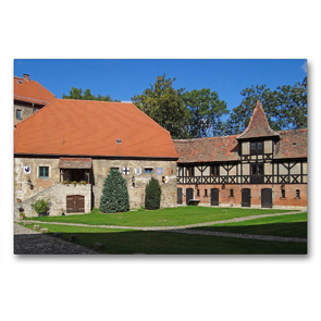 Premium Textil-Leinwand 90 x 60 cm Quer-Format Ordensburg Liebstedt in Thüringen | Wandbild, HD-Bild auf Keilrahmen, Fertigbild auf hochwertigem Vlies, Leinwanddruck von Flori0