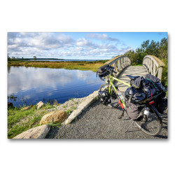 Premium Textil-Leinwand 90 x 60 cm Quer-Format Ostsee Radreise: Holzbrücke bei Kemi, Finnisch-Lappland | Wandbild, HD-Bild auf Keilrahmen, Fertigbild auf hochwertigem Vlies, Leinwanddruck von Bernd Schadowski