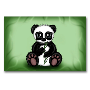 Premium Textil-Leinwand 90 x 60 cm Quer-Format Panda | Wandbild, HD-Bild auf Keilrahmen, Fertigbild auf hochwertigem Vlies, Leinwanddruck von Pezi Creation / Petra Haberhauer