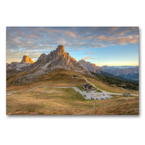 Premium Textil-Leinwand 90 x 60 cm Quer-Format Passo di Giau in den Dolomiten | Wandbild, HD-Bild auf Keilrahmen, Fertigbild auf hochwertigem Vlies, Leinwanddruck von Michael Valjak