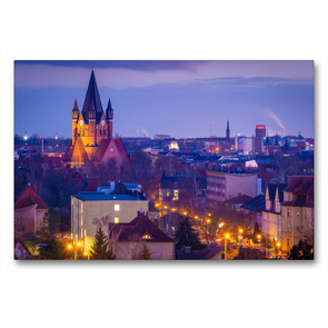 Premium Textil-Leinwand 90 x 60 cm Quer-Format Pauluskirche in Halle-Saale | Wandbild, HD-Bild auf Keilrahmen, Fertigbild auf hochwertigem Vlies, Leinwanddruck von Martin Wasilewski