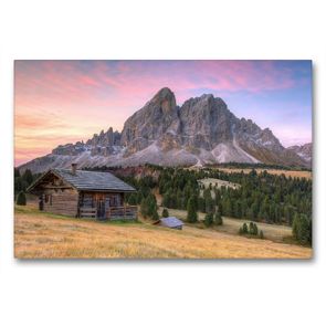 Premium Textil-Leinwand 90 x 60 cm Quer-Format Peitlerkofel am Würzjoch in Südtirol | Wandbild, HD-Bild auf Keilrahmen, Fertigbild auf hochwertigem Vlies, Leinwanddruck von Michael Valjak