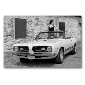 Premium Textil-Leinwand 90 x 60 cm Quer-Format Plymouth Barracuda Bj 1967 | Wandbild, HD-Bild auf Keilrahmen, Fertigbild auf hochwertigem Vlies, Leinwanddruck von Detlef Kolbe Dex-Photography