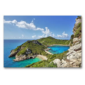 Premium Textil-Leinwand 90 x 60 cm Quer-Format Porto Timoni die Zwillingsbucht | Wandbild, HD-Bild auf Keilrahmen, Fertigbild auf hochwertigem Vlies, Leinwanddruck von Martina Fornal