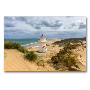 Premium Textil-Leinwand 90 x 60 cm Quer-Format Pouto Point Lighthouse | Wandbild, HD-Bild auf Keilrahmen, Fertigbild auf hochwertigem Vlies, Leinwanddruck von Christian Franz Schmidt