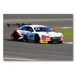 Premium Textil-Leinwand 90 x 60 cm Quer-Format Rene Rast, Audi RS5 DTM | Wandbild, HD-Bild auf Keilrahmen, Fertigbild auf hochwertigem Vlies, Leinwanddruck von Tobias Gorges