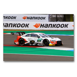 Premium Textil-Leinwand 90 x 60 cm Quer-Format Rene Rast, Audi RS5 DTM | Wandbild, HD-Bild auf Keilrahmen, Fertigbild auf hochwertigem Vlies, Leinwanddruck von Tobias Gorges