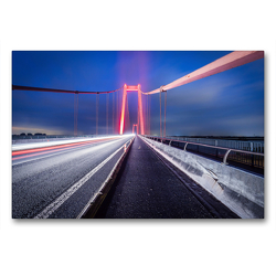 Premium Textil-Leinwand 90 x 60 cm Quer-Format Rheinbrücke Emmerich | Wandbild, HD-Bild auf Keilrahmen, Fertigbild auf hochwertigem Vlies, Leinwanddruck von Alexander Gründel