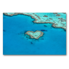 Premium Textil-Leinwand 90 x 60 cm Quer-Format Riff in Herzform im Great Barrier Reef, Australien | Wandbild, HD-Bild auf Keilrahmen, Fertigbild auf hochwertigem Vlies, Leinwanddruck von Prime Selection