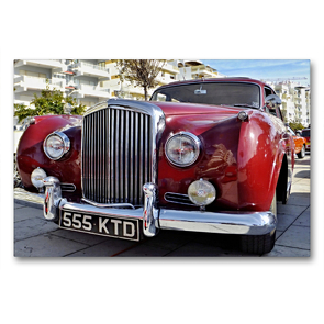 Premium Textil-Leinwand 90 x 60 cm Quer-Format Roter vintage Bentley | Wandbild, HD-Bild auf Keilrahmen, Fertigbild auf hochwertigem Vlies, Leinwanddruck von (c) 2019 by Atlantismedia