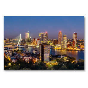 Premium Textil-Leinwand 90 x 60 cm Quer-Format Rotterdam. Wilhelminapier. | Wandbild, HD-Bild auf Keilrahmen, Fertigbild auf hochwertigem Vlies, Leinwanddruck von N N