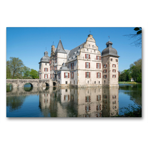 Premium Textil-Leinwand 90 x 60 cm Quer-Format Schloss Bodelschwingh (Dortmund) | Wandbild, HD-Bild auf Keilrahmen, Fertigbild auf hochwertigem Vlies, Leinwanddruck von Bernd Hermann