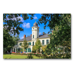 Premium Textil-Leinwand 90 x 60 cm Quer-Format Schloss Britz | Wandbild, HD-Bild auf Keilrahmen, Fertigbild auf hochwertigem Vlies, Leinwanddruck von ReDi Fotografie