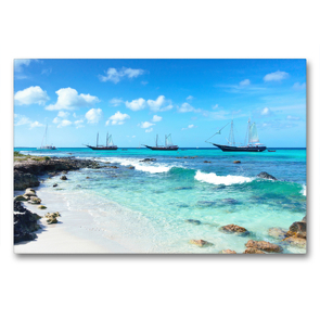 Premium Textil-Leinwand 90 x 60 cm Quer-Format Schnorchel-Stopp beim Segeltörn auf Aruba in der Karibik | Wandbild, HD-Bild auf Keilrahmen, Fertigbild auf hochwertigem Vlies, Leinwanddruck von Anya Baxter