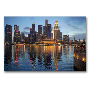 Premium Textil-Leinwand 90 x 60 cm Quer-Format Singapur | Wandbild, HD-Bild auf Keilrahmen, Fertigbild auf hochwertigem Vlies, Leinwanddruck von Peter Schickert