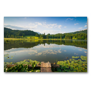 Premium Textil-Leinwand 90 x 60 cm Quer-Format Sommer am See | Wandbild, HD-Bild auf Keilrahmen, Fertigbild auf hochwertigem Vlies, Leinwanddruck von Martin Wasilewski