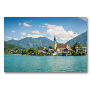 Premium Textil-Leinwand 90 x 60 cm Quer-Format Sommer am Tegernsee | Wandbild, HD-Bild auf Keilrahmen, Fertigbild auf hochwertigem Vlies, Leinwanddruck von Martin Wasilewski