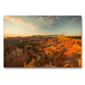 Premium Textil-Leinwand 90 x 60 cm Quer-Format Sonnenaufgang im Bryce Canyon | Wandbild, HD-Bild auf Keilrahmen, Fertigbild auf hochwertigem Vlies, Leinwanddruck von Andrea Potratz