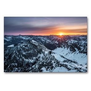 Premium Textil-Leinwand 90 x 60 cm Quer-Format Sonnenaufgang im Karwendel | Wandbild, HD-Bild auf Keilrahmen, Fertigbild auf hochwertigem Vlies, Leinwanddruck von Maik Bergpixel Major