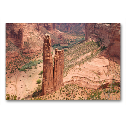 Premium Textil-Leinwand 90 x 60 cm Quer-Format Spider Rock im Canyon de Chelly | Wandbild, HD-Bild auf Keilrahmen, Fertigbild auf hochwertigem Vlies, Leinwanddruck von Dietmar Janietz