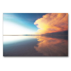 Premium Textil-Leinwand 90 x 60 cm Quer-Format Spiegelungen auf dem Salar de Uyuni | Wandbild, HD-Bild auf Keilrahmen, Fertigbild auf hochwertigem Vlies, Leinwanddruck von Thomas Wechsler