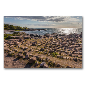 Premium Textil-Leinwand 90 x 60 cm Quer-Format Steinkreis Hammeren an der Nordküste Bornholms | Wandbild, HD-Bild auf Keilrahmen, Fertigbild auf hochwertigem Vlies, Leinwanddruck von Christian Müringer