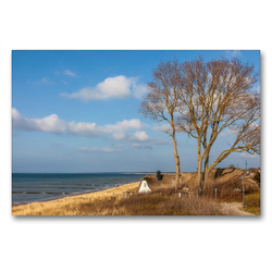 Premium Textil-Leinwand 90 x 60 cm Quer-Format Strand von Ahrenshoop in Mecklenburg-Vorpommern | Wandbild, HD-Bild auf Keilrahmen, Fertigbild auf hochwertigem Vlies, Leinwanddruck von Christian Müringer