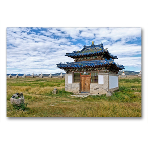 Premium Textil-Leinwand 90 x 60 cm Quer-Format Tempel im Kloster Erdene Dsuu | Wandbild, HD-Bild auf Keilrahmen, Fertigbild auf hochwertigem Vlies, Leinwanddruck von Laurenz O. Klecker