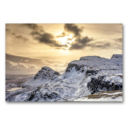 Premium Textil-Leinwand 90 x 60 cm Quer-Format The Quiraing | Wandbild, HD-Bild auf Keilrahmen, Fertigbild auf hochwertigem Vlies, Leinwanddruck von Akrema-Photography