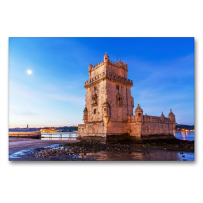 Premium Textil-Leinwand 90 x 60 cm Quer-Format Torre Belem, Lissabon | Wandbild, HD-Bild auf Keilrahmen, Fertigbild auf hochwertigem Vlies, Leinwanddruck von Christian Müller