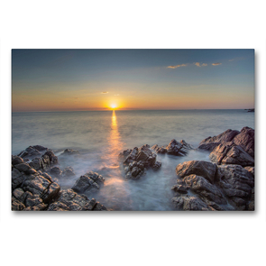 Premium Textil-Leinwand 90 x 60 cm Quer-Format Traumhafter Sonnenaufgang in Fautea | Wandbild, HD-Bild auf Keilrahmen, Fertigbild auf hochwertigem Vlies, Leinwanddruck von Tom Czermak