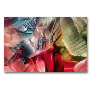 Premium Textil-Leinwand 90 x 60 cm Quer-Format Unterwasserwelten I – Encaustic | Wandbild, HD-Bild auf Keilrahmen, Fertigbild auf hochwertigem Vlies, Leinwanddruck von Ulrike Kröll